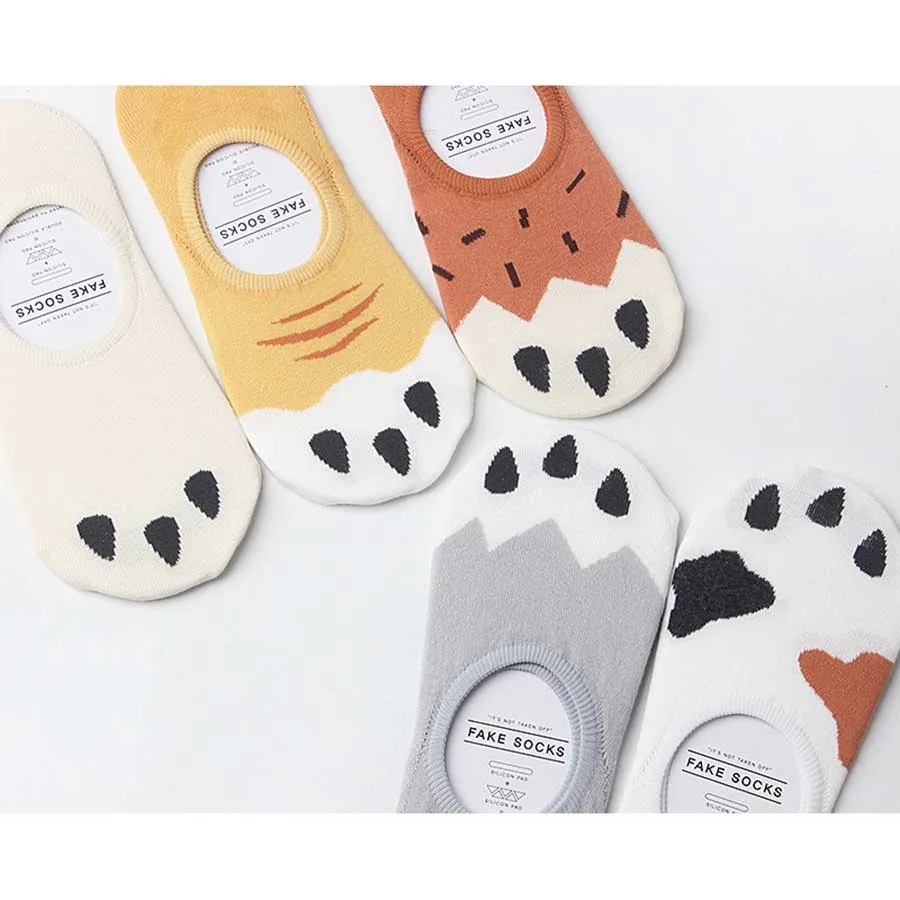 Японская мода Harajuku Calcetines Mujer Мультяшные животные кошка коготь Симпатичные носки
