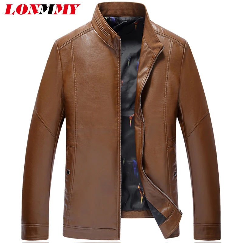 LONMMY 6XL 7XL 8XL Весенняя кожаная куртка для мужчин пальто из искусственной замши