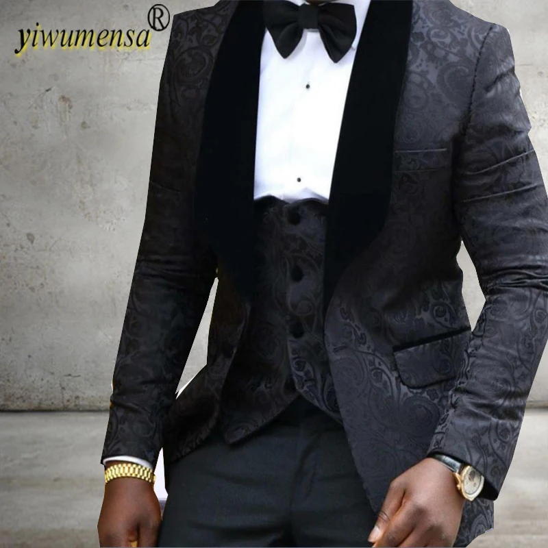 YIWUMENSA приталенный черный пиджак с заостренным воротником мужской деловой офис