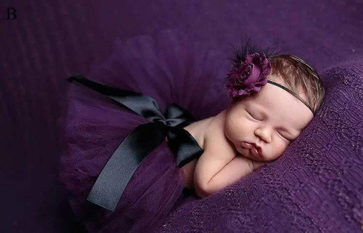 Детский реквизит для фотосессии Голубое Бальное Платье с регулируемой повязкой