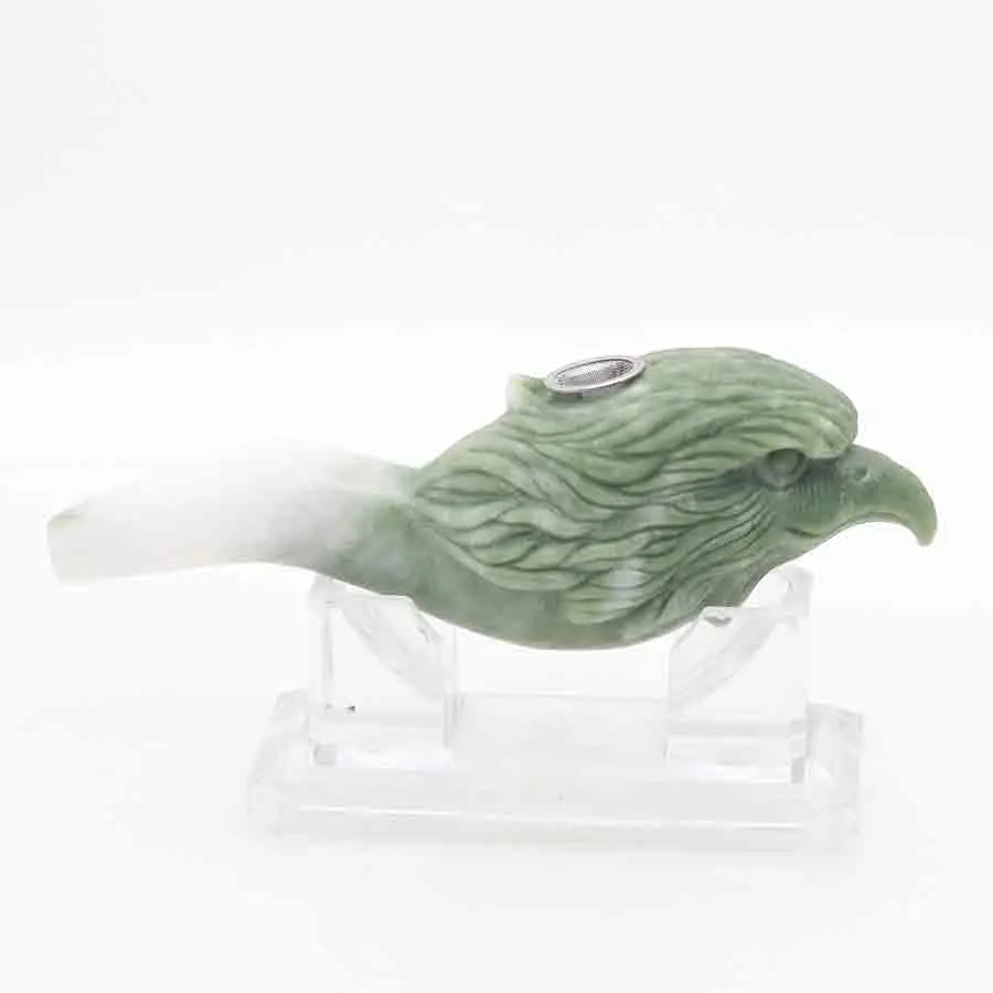 Коллекционные китайские ручной работы Природа Цвет Зеленый Белый Камень Нефрит