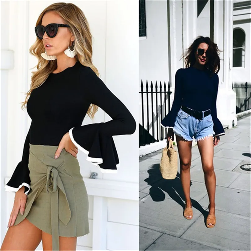 Модная женская блузка рубашка осенняя Женская одежда длинный рукав круглый