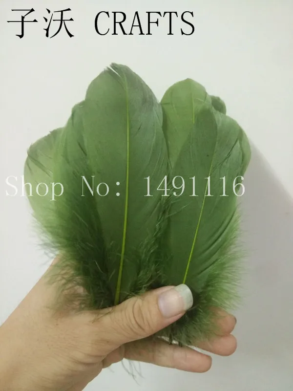 ArmyGreen Новинка! Клыков цвет 20 шт. качественные натуральные гусиные перья, 5-7 дюймов/13-18 см, сделай сам, ювелирное изделие украшение - Цвет: ArmyGreen
