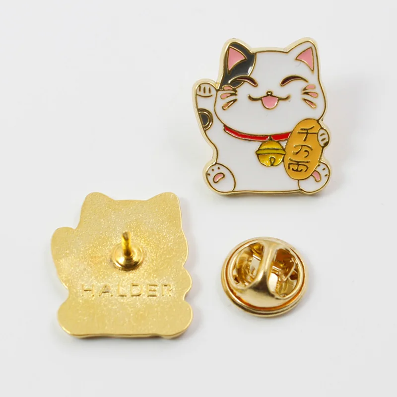 P3686 Dongmanli Lucky Cat милые металлические эмалированные булавки и броши для нагрудного штыря рюкзак сумки значок крутые подарки