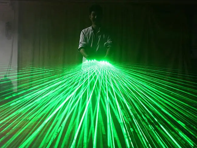 Laser Gloves Nightclub Performance Props 4 Light A pair Bar Dance DJ Green KTV LED