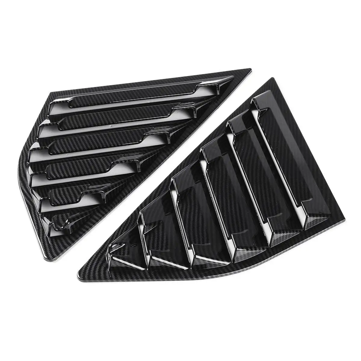 Carbon Fiber Color Углеродное волокно цвет задняя четверть панель окна боковые жалюзи вентиляционная крышка наклейка Накладка для Ford для Focus ST RS хэтчбек 2012 - Цвет: Carbon Fiber Color
