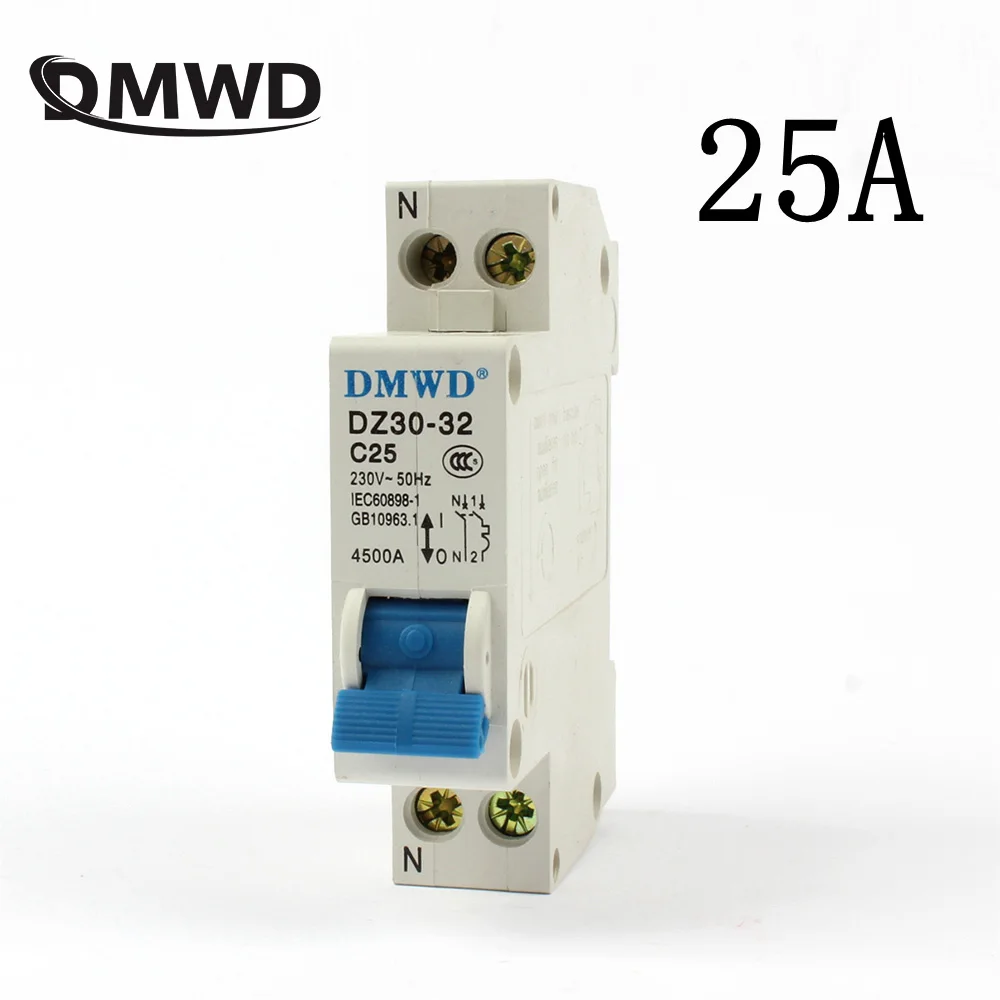 Мини автоматический выключатель DPN Mini DZ30 32 1P + N 25A 220V 230V 50HZ 60HZ din рейка RCCB|circuit breaker|mini