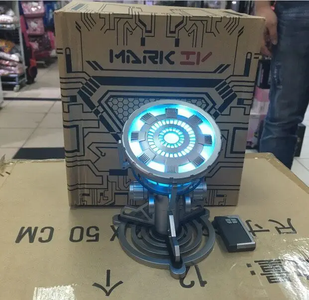 C-With Retailbox 1:1 масштаб Железный человек Mark 50 MK50 нано-костюм Armor Arc реактор светодиодный светильник фигурка модель Фигурка - Цвет: C-With Retailbox