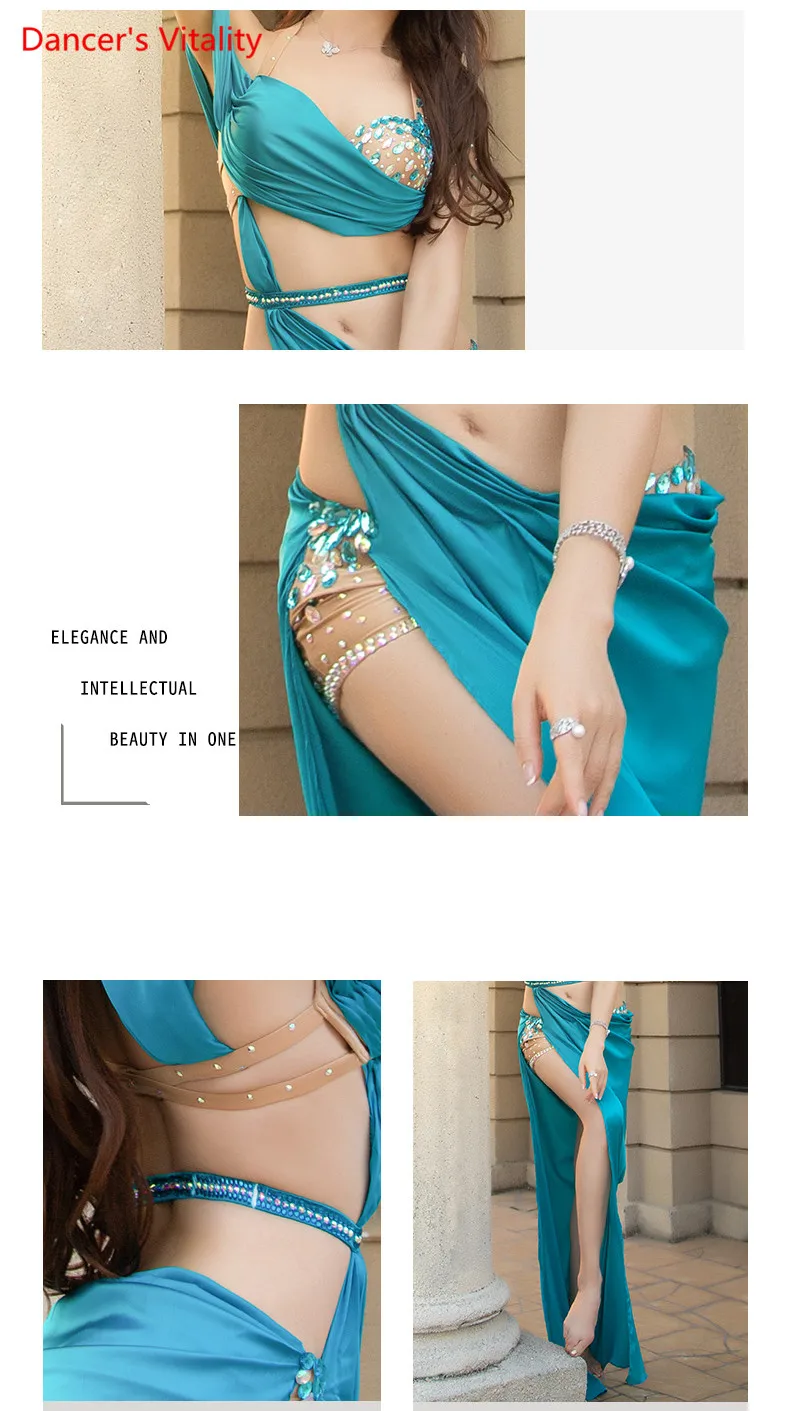 Женский Спандекс Belly Dance Костюм Belly Dance Профессиональный Комплект для Женщин Бюстгальтер+ Юбка 2 шт