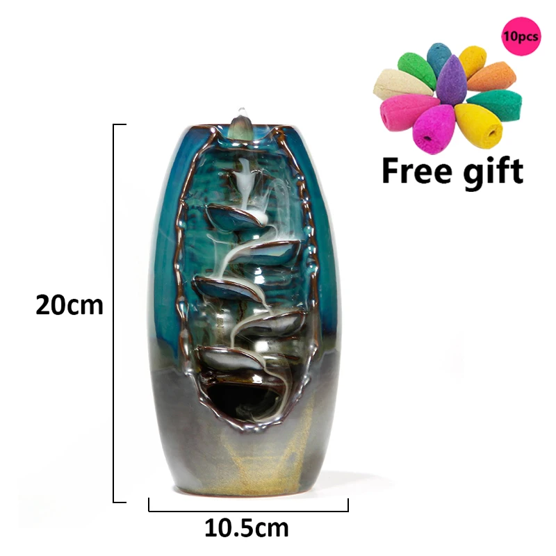 Enough Stock Free Gift 10Pcs Incense Cones Backflow Burner Ceramic Aromatherapy Furnace Smell Aromatic Road | Дом и сад