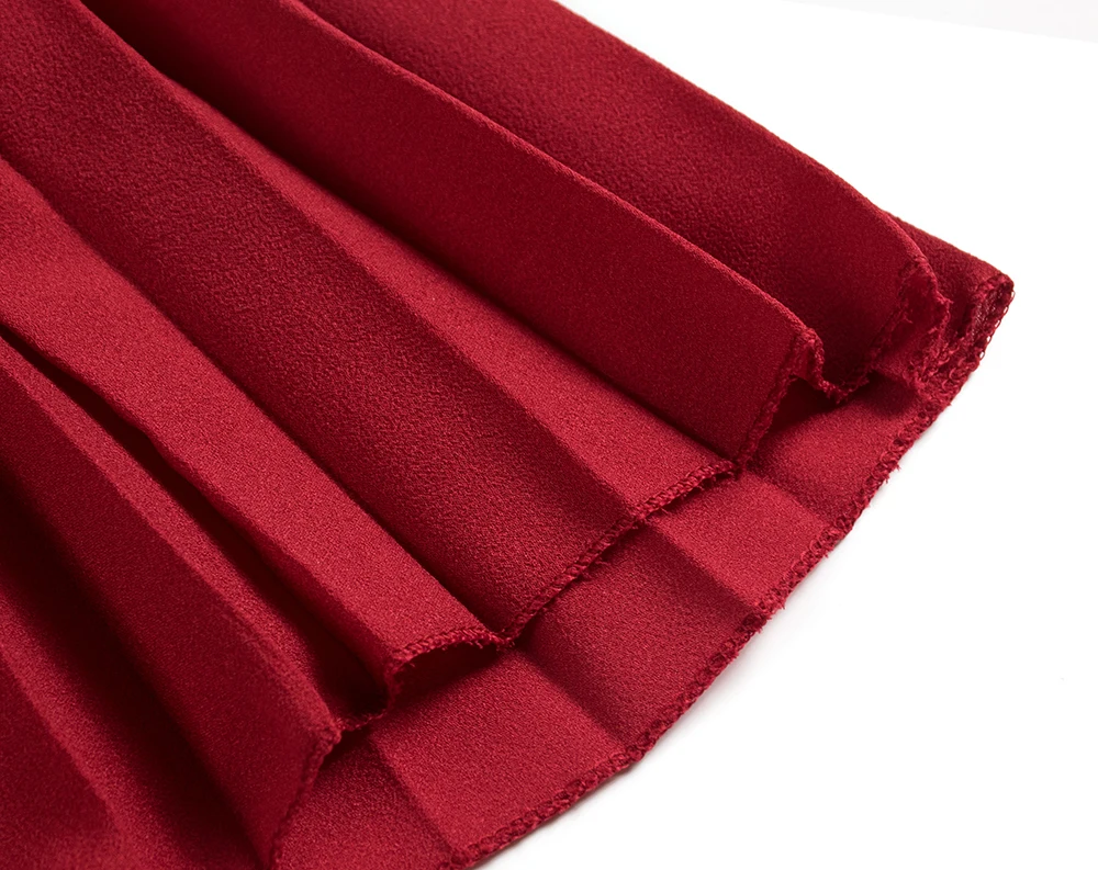 Осенняя Женская длинная плиссированная шифоновая юбка MWSFH однотонные ретро