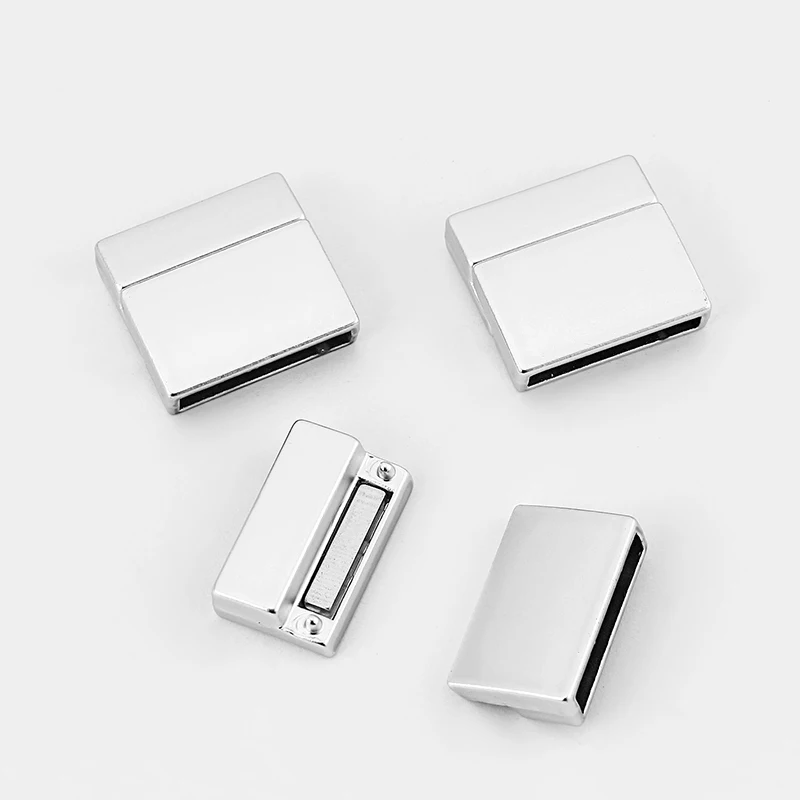 

5 Sets 20x3mm Rectangular Flat Magnetic Clasp For 10m or 20mm Flat Leather Cord