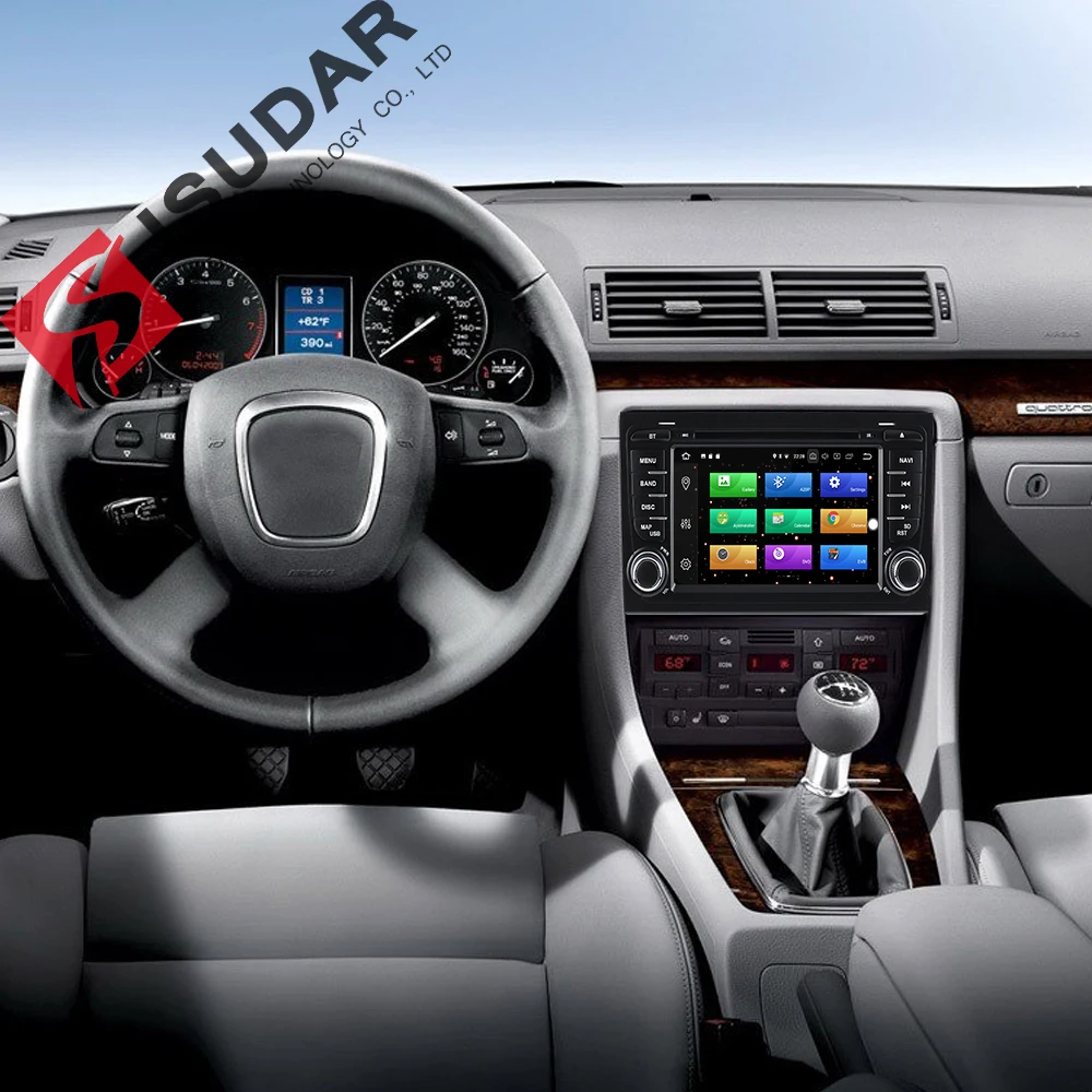 Isudar Автомагнитола с 7 Дюймовым Экраном 2 Din на Android 8.0.0 Для Автомобилей Audi/A4/S4 2002-2008