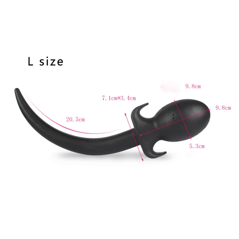 Hot Sale Big Anal Butt Plug tadpole shape Black Silicone Toys Gay Sexy Toy for Women Men |