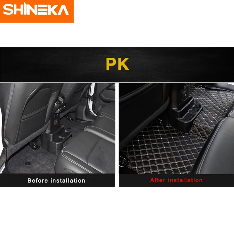 Напольные коврики SHINEKA для Jeep Wrangler JL 2018-2021 кожаные автомобильные Роскошные