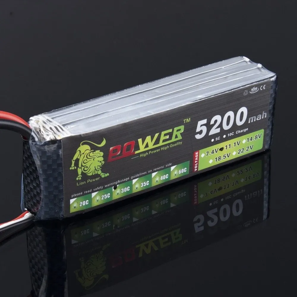 Высокое качество Lipo 3S батарея 11 1 v 5200mAh 30C Львиная мощность для RC вертолета