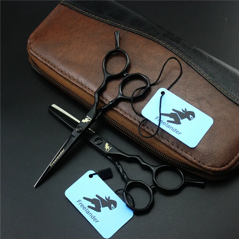 Freelander 5.5 inch Black Professional Hairdressing Scissors Cutting/Thining Set Titanium Salon Hot Shears Barber-Shop-Supplies | Красота и