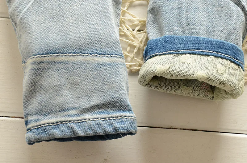 2017 г. Новое поступление джинсы для девочек с бабочками детские повседневные