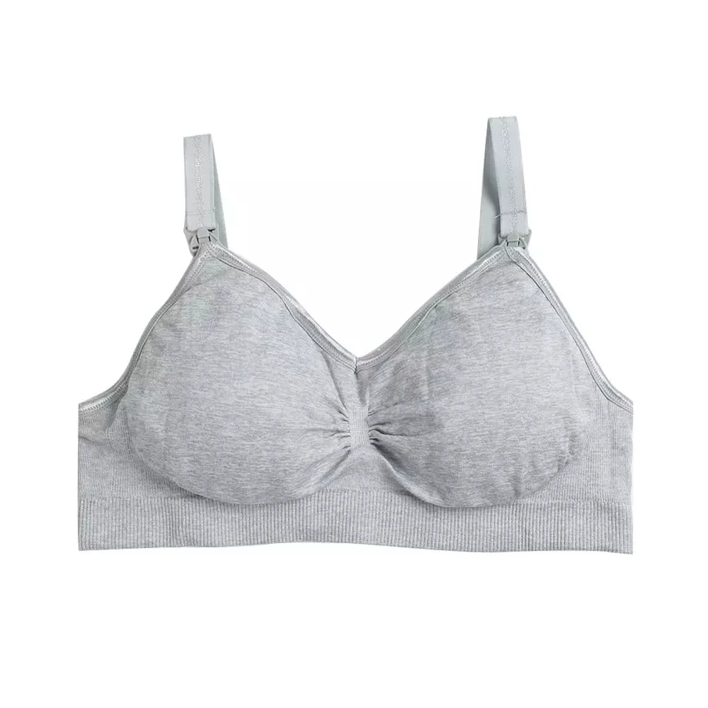 

New breast-feeding bra with no steel ring and front buckle