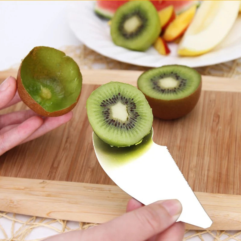 QuickDone Stainless Steel Kiwi Dig Spoon 2 in 1 Kiwifruit Knife Fruit Peeler Cutter Vegetable Tool Kitchen Slicer Gadget CKC1471 | Дом и сад