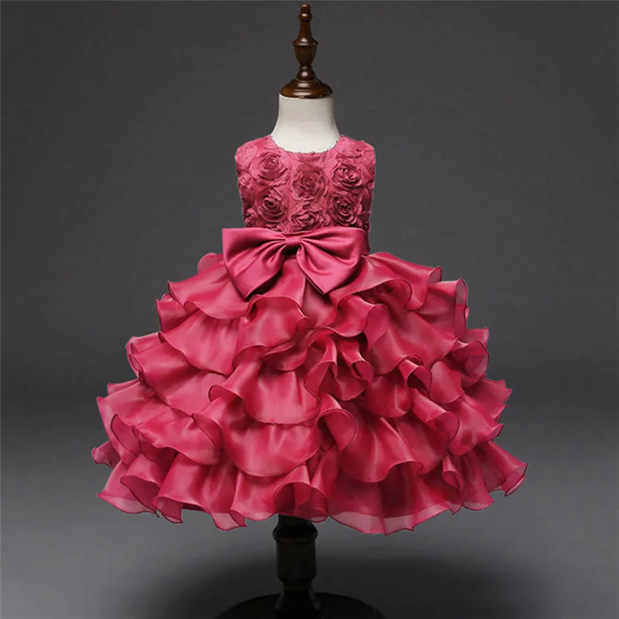 2018 New Cute Princess Formal Dress Kids Baby Girls Flower Birthday Wedding Bridesmaid Pageant Mini Dresses Dropshipping 823 | Детская