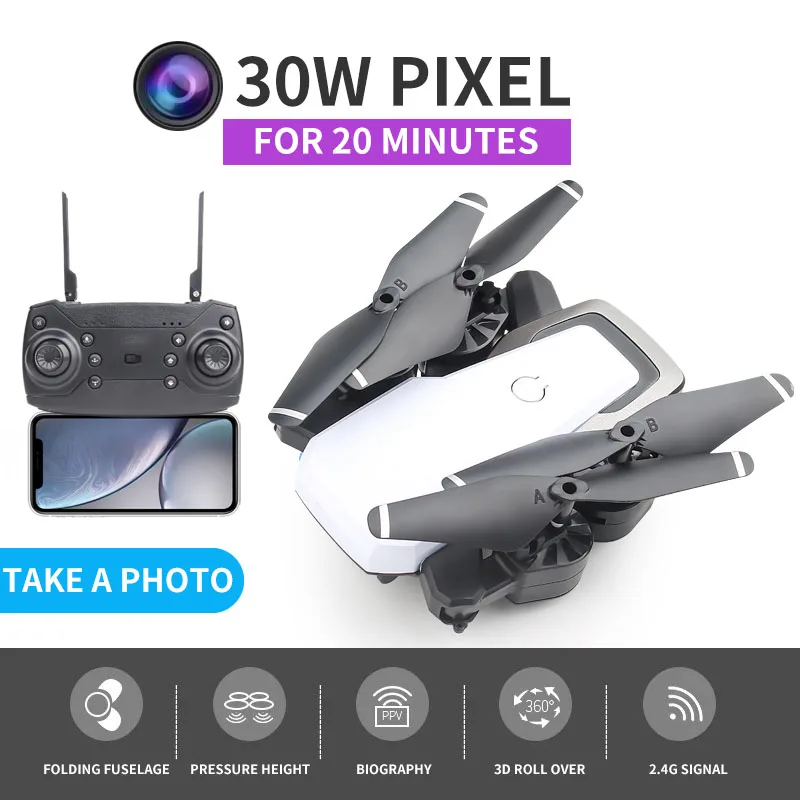 0.3mp camera withe Дроны с камерой hd 1080P складной Радиоуправляемый квадрокоптер FPV Wifi дешевые радиоуправляемые вертолеты Беспроводная сумка для хранения самолета Подарочные игрушки - Цвет: 0.3mp camera withe