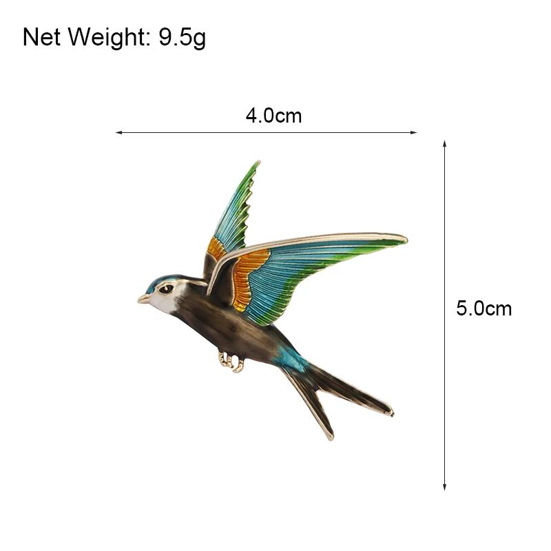 ALLYES красочные эмалированные Броши с ласточкой для женщин вечерние одежда