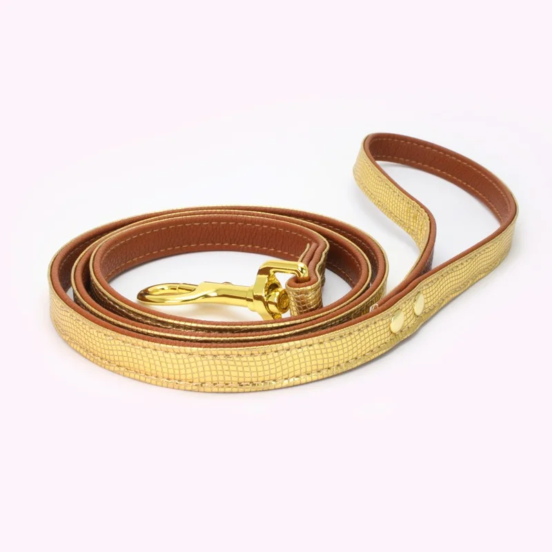 golden leash Ошейник для собак зоотовары для собак ошейники для маленьких собак ошейники для собак ошейник для кошек все для собак ошейники для маленьких собак товары для животных для собак поводок для собак для собак ошейник - Цвет: golden leash