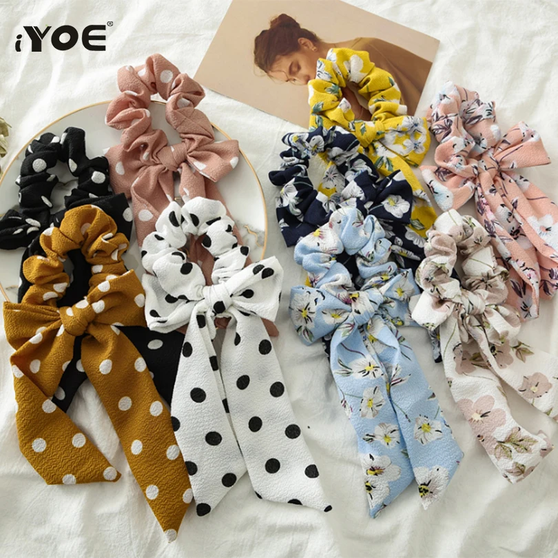 Женский резинки для волос с бантом эластичные шифоновые повязки на голову