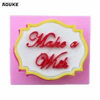 cartoon borders english letters make wish fondant cake silicone mold chocolate pastry mould candy soap molds diy baking tools