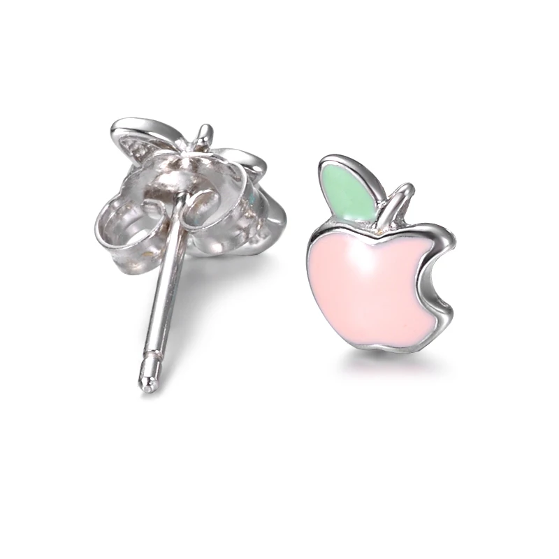 Шаг вперед светло-розовый цвет Apple дизайн эмаль ручной работы 925 стерлингового