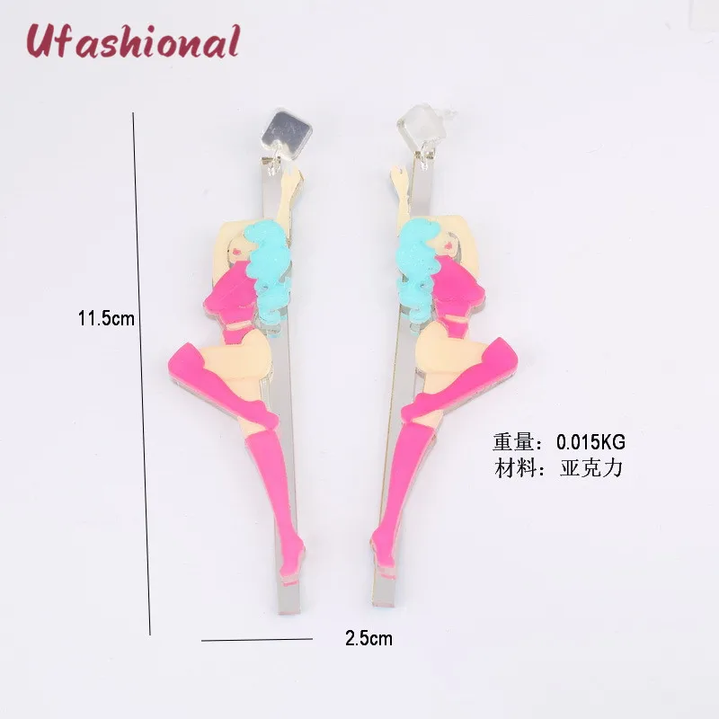 Wholesale Dancing Girl Pendientes Brincos Drop Earrings For Women Indian Jewelry Acrylic Dangle Earring Feminino Brinco | Украшения и