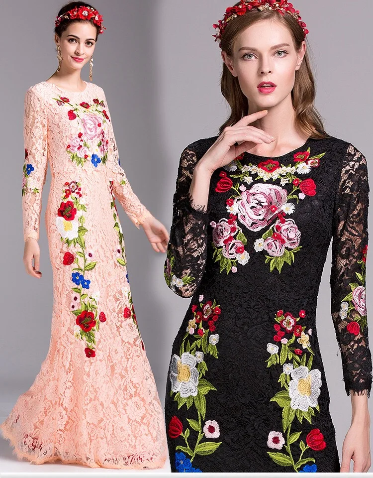 2017 весна лето мода неделю шоу взлетно-посадочной полосы дизайнер вышивка кружева