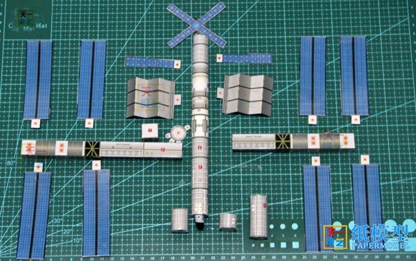 3-D Бумажная модель Международной космической станции DIY Головоломка ремесленный ход космическая оригами Бумажная модель