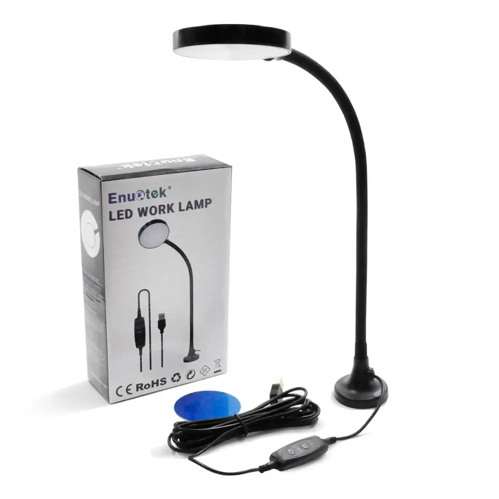 

USB Operated Magnetc Dimmable LED Work Table Reading Light Workshop Lamp Adjustable Gooseneck Daylight 5000K Length 3M USB Cable