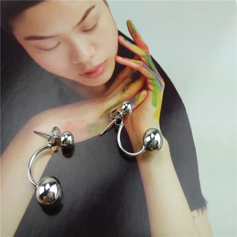 Jsmpfy стерлингового серебра модные простые геометрические круглый шар