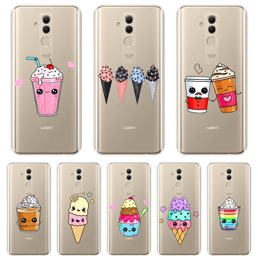 Милый Забавный чехол накладка с мороженым для Huawei Mate 20 10 9 Lite мягкий силиконовый