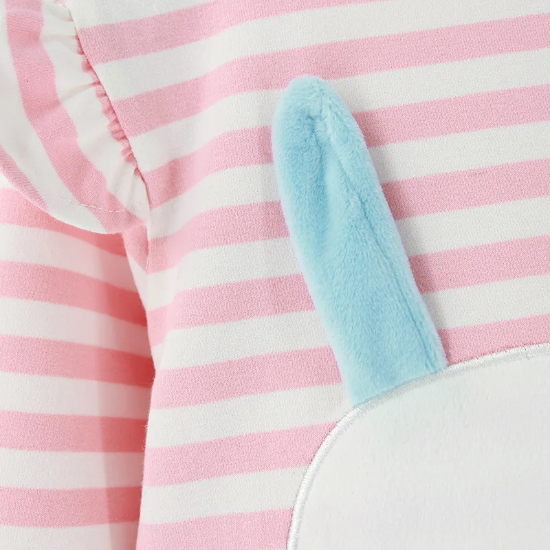 Autumn Spring Stripe Baby Girls Dress 3D Cute Rabit Pink Casual children's dress kinderkleding meisjes toddler girl dresses 2-7Y | Детская