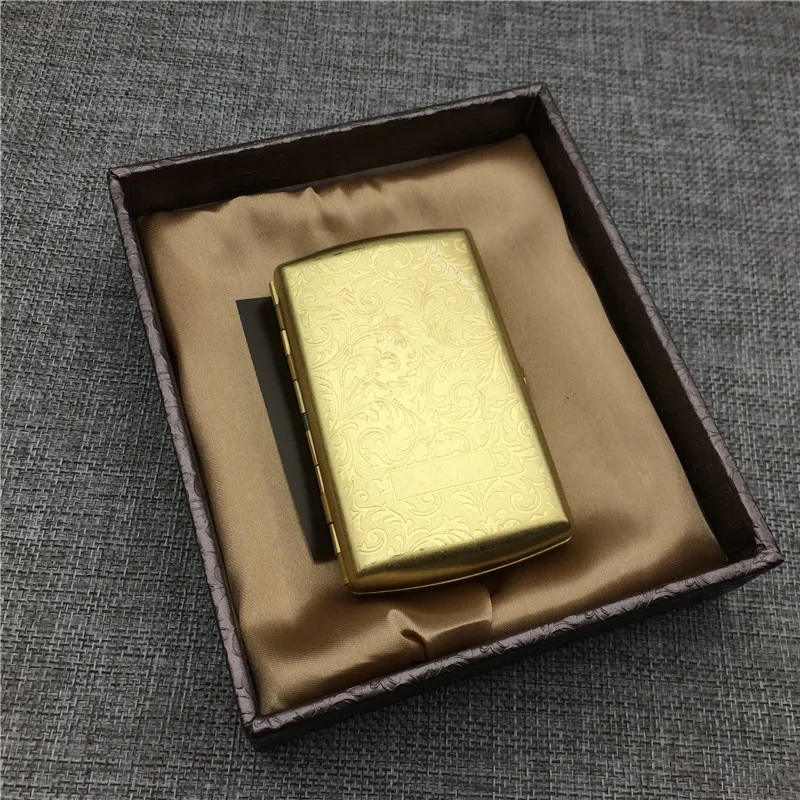 Модный стиль мужской карманный 12 сигарет Чехол коробки из чистой меди