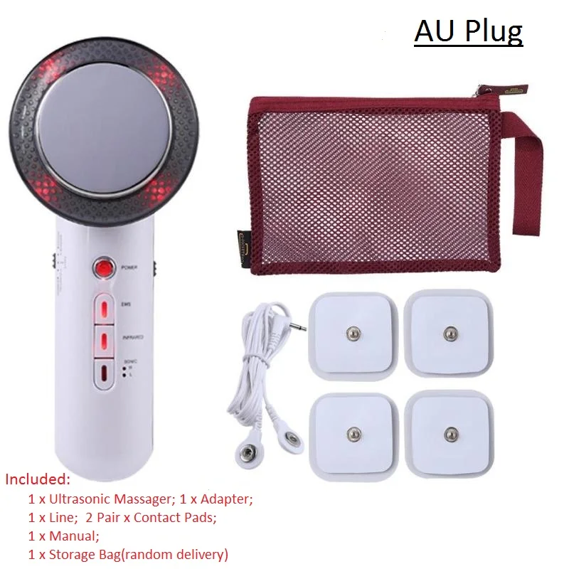 AU Plug Ультразвуковая кавитация, жиросжигатель массажер для похудения тела ультразвуковая электронная система контроля потери веса Инфракрасный Комплект терапевтическое устройство дропшиппинг - Цвет: AU Plug