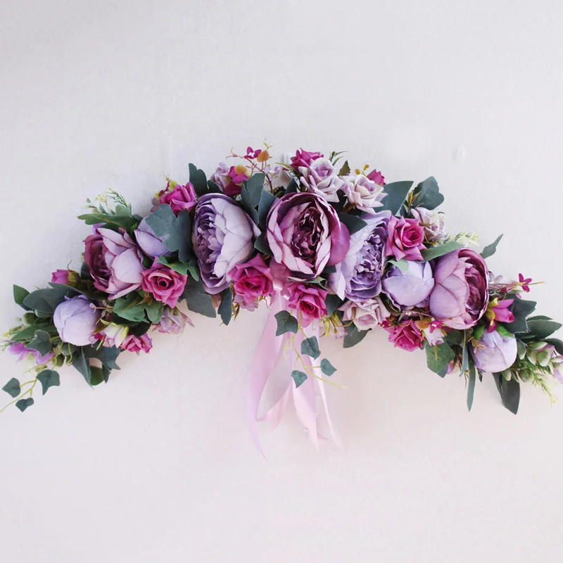 Luxury Artificial Flower Wreath Lintel Rose Peony Door Decorative Garland For Wedding Home Party Christmas Birthday Decor Floral | Дом и сад