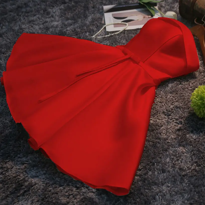 NICEOOXIAO Short Evening Dress 2019 Women Elegant Satin Party Ball Gown Sexy Bride Banquet Custom Formal Robe De Soiree 95 | Свадьбы и