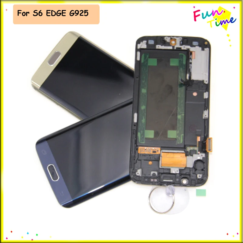 Дисплей Super AMOLED для SAMSUNG Galaxy s6 edge ЖК дисплей с рамкой G925 G925F G925I сменный дигитайзер