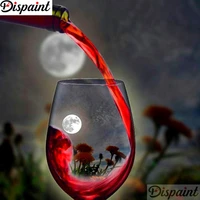 dispaint full squareround drill 5d diy diamond painting wine glass embroidery cross stitch 3d home decor a12885