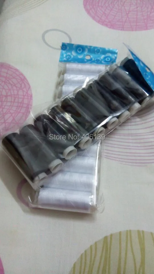 Высококачественная полиэфирная швейная нить 10 шт белый и Черный цвет сделано в