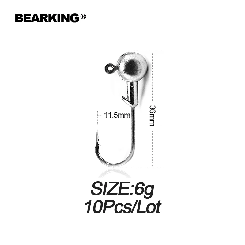 BEARKING 1 г, 2 г, 3 г, 4 г, 5 г, 6 г, 7 г, 10 г, 20 г, 22 г, кривошипный крючок, свинцовый крючок для рыбалки - Цвет: 6g