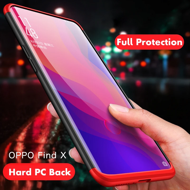 ADKO 360 полная защита Гладкий чехол для Oppo Find X противоударный Жесткий ПК