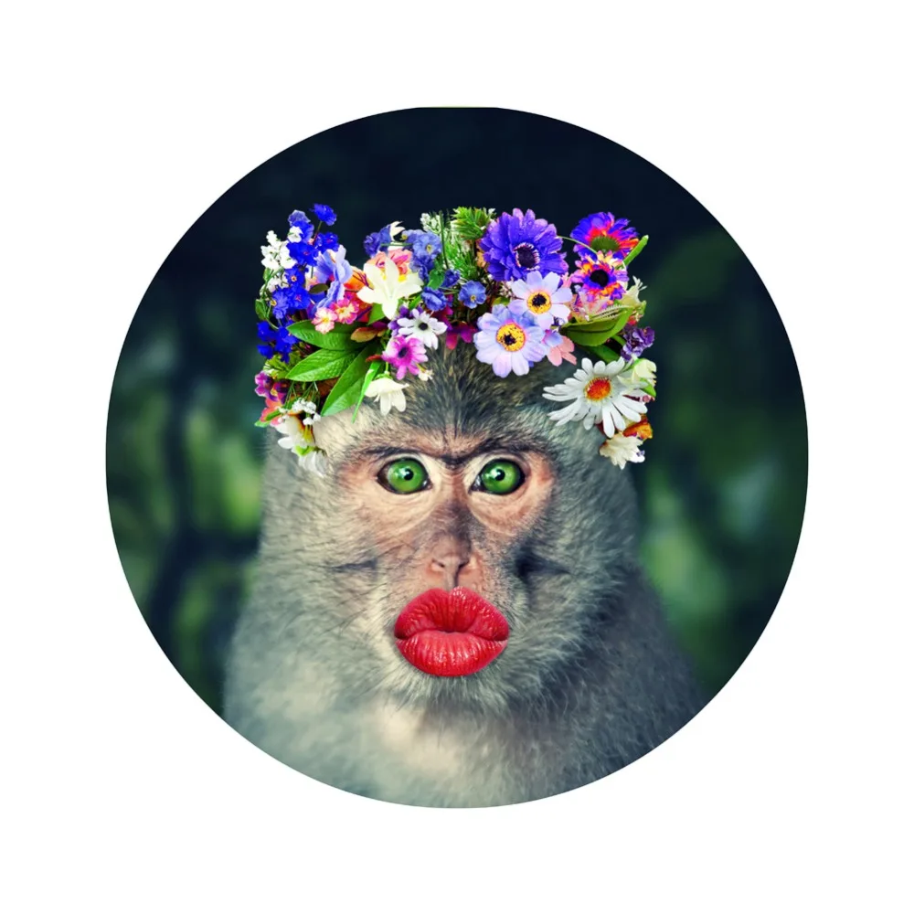 Забавные коврики HUGSIDEA с принтом обезьяны для спальни гостиной тонкие круглые и