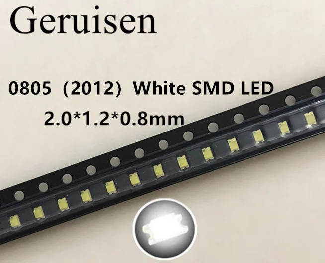 100 шт ограниченное по времени количество поверхностного монтажа X 0805 белый Smd Led