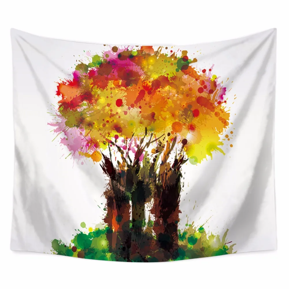 

Colorful tree paintin Beach Towel Tapestry Home Decoration Wall Hanging Forest Starry Tapestries For Living Room Bedroom GT-027